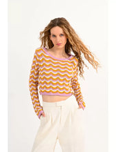 Load image into Gallery viewer, Fancy Knit Sweater - Lilac/Gold/Cream
