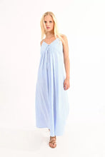 Load image into Gallery viewer, Striped Maxi Bow Back Dress - Blue /White Stripes
