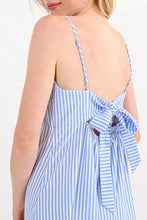 Load image into Gallery viewer, Striped Maxi Bow Back Dress - Blue /White Stripes
