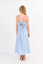 Load image into Gallery viewer, Striped Maxi Bow Back Dress - Blue /White Stripes
