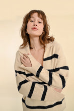 Load image into Gallery viewer, Polo Style Sweater - Navy / Off White
