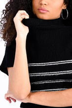 Load image into Gallery viewer, Striped Turtleneck Sweater - Blk / White
