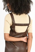 Load image into Gallery viewer, Vegan Leather Mini Dress - Brown
