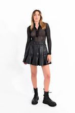Load image into Gallery viewer, Vegan Leather Skate Skirt- black
