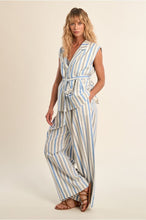 Load image into Gallery viewer, Striped Wide Leg Pants - Blue/Natural (Style #LA1887EE)
