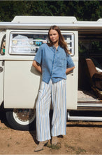 Load image into Gallery viewer, Striped Wide Leg Pants - Blue/Natural (Style #LA1887EE)
