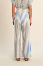 Load image into Gallery viewer, Striped Wide Leg Pants - Blue/Natural (Style #LA1887EE)
