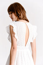 Load image into Gallery viewer, V Neck Eyelet Dress - White
