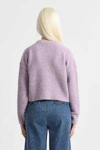 Crunch Knit Cardigan Sweater - Lilac