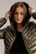 Load image into Gallery viewer, Hooded Puffer Jacket - Metallic Khaki
