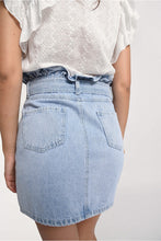 Load image into Gallery viewer, Paperbag Mini denim skirt - Light Denim
