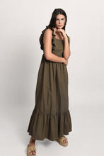 Load image into Gallery viewer, Ruffle Sleeveless Dress - Khaki
