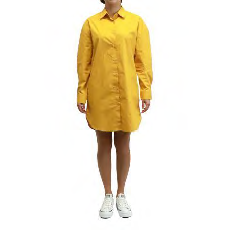 Classic Collared Shirt Dress Goldenrod