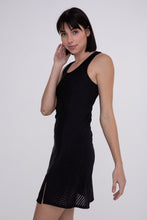 Load image into Gallery viewer, Striped Mesh Tennis Dress - Black
