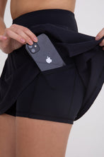 Load image into Gallery viewer, Two Pleat Active Tennis Skort - Black
