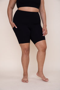 Curvy Impact Biker Shorts - Black