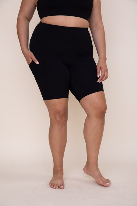 Curvy Impact Biker Shorts - Black