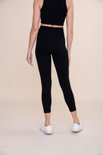 Load image into Gallery viewer, Ribbed High Waist Leggings  Chocolate or Black Capri Length
