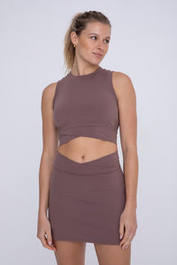 Venice Crossover Active Top - Black - Deep Taupe