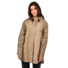 Load image into Gallery viewer, Addison Poplin Oversized Collared Shirt - Dune
