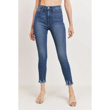 Load image into Gallery viewer, HR Distressed Fray Skinny Jeans Dark Wash
