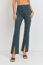 Load image into Gallery viewer, HR Front Slit Flare Jeans Emerald Green
