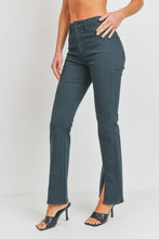 Load image into Gallery viewer, HR Front Slit Flare Jeans  Emerald Green
