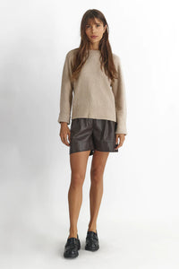 Chevy Faux Leather Shorts - Espresso