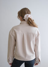 Load image into Gallery viewer, Charleigh Varsity Contrast Jacket - Eggshell
