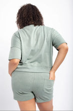 Load image into Gallery viewer, Curvy Sprinkle Lounge Shorts Set Sage

