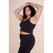 Load image into Gallery viewer, Curvy Ribbed Square Neck Cropped Tank - Chocolate
