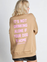 Load image into Gallery viewer, Not Drinking Alone Sweatshirt - Sand w/ Pink
