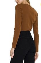 Load image into Gallery viewer, Long Sleeve Knit FIt - Rust Brown Back View
