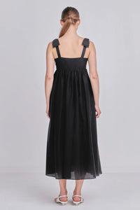 Bow Accent Maxi Dress - Black