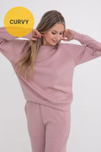 Load image into Gallery viewer, Curvy Elevated Crew Neck Pullover - Rose
