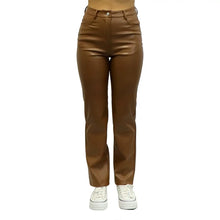 Load image into Gallery viewer, Kennedy Vegan Leather Pants - Dark Brown - Black - Cognac
