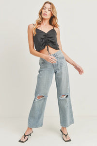 Allie Low Rise Distressed Jeans - Light Wash