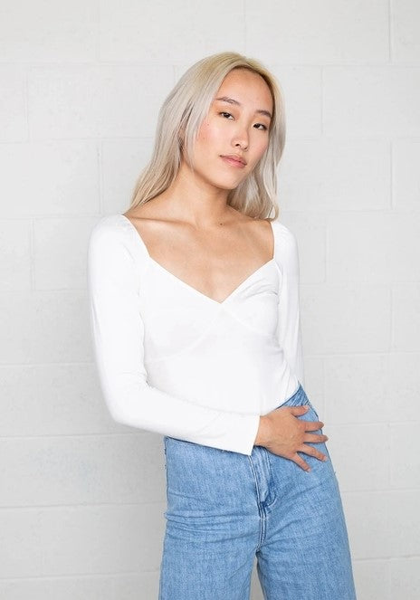 Marcy Bodysuit White Front View