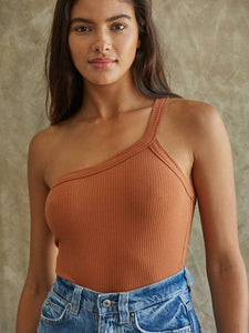  One Shoulder Cami Burnt Orange