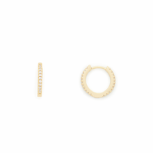 Load image into Gallery viewer, Paved Mini Gold Hoops
