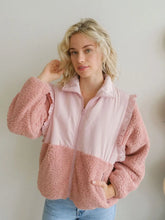 Load image into Gallery viewer, Ruffled Sherpa Jacket - Pink
