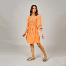 Load image into Gallery viewer, Selina Poplin Smocked Dress - Tangerine
