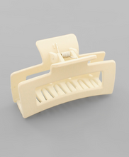 Load image into Gallery viewer, Rubber Coated Rectangle Claw Clip Ivory
