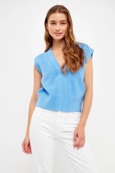 Sarah Sweater Vest - Oxford Blue