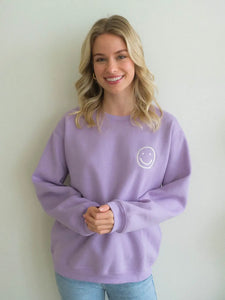 Smile Crewneck Sweatshirt Lilac