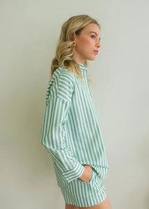 Sonny Striped Blouse - Sage / White