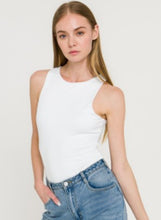 Load image into Gallery viewer, Solid Knit Scoop Neck Bodysuit White
