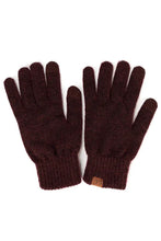 Load image into Gallery viewer, C.C heather knit plain gloves  Black - Charcoal - Beige - Wine
