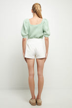 Load image into Gallery viewer, Pastel Puff Sleeve Sweater - Mint
